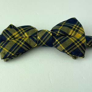 Yellow Plaid Silk Bow Tie